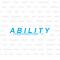 The word ABILITY is boldly centered over action words such as reading, sewing, running..