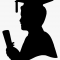 Silhouette of Graduate with Diploma
